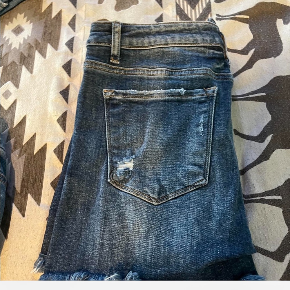 Classic Blue Distressed Jean Shorts